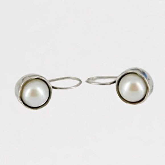 SILPADA MARGARITE Sterling Silver Pearl Drop Earrings W1750 - Picture 6 of 9